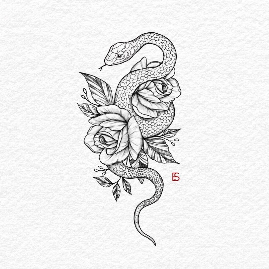 36+ Best Snake And Flower Tattoo Designs & Meanings