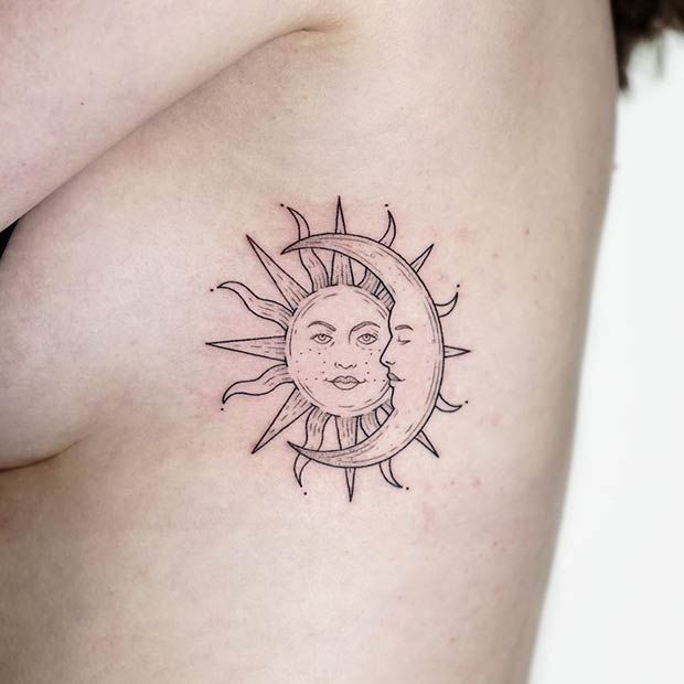 63 Most Beautiful Sun and Moon Tattoo Ideas | Page 3 of 6 | StayGlam