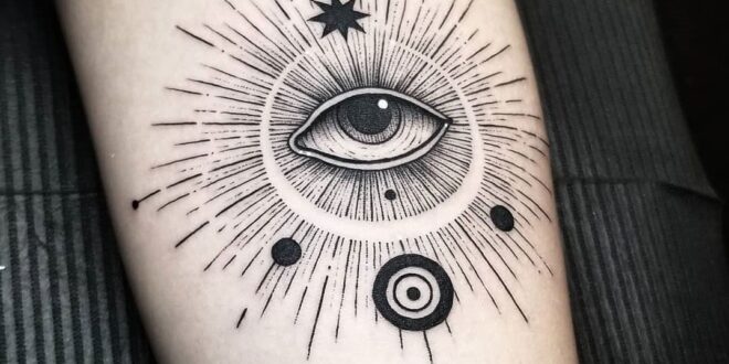 Abstract Evil Eye Arm Tattoo Tattoo İdea  #blackwork #Evil #Humaneye #Moon