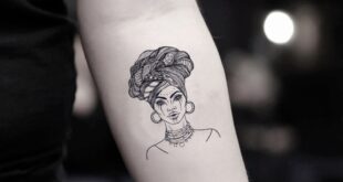 Black African Woman Temporary Tattoo Sticker (Set of 2)