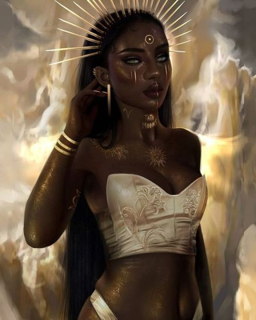 Black Women Art! — Tatimoons –  Sun Goddess, ruler of Leo