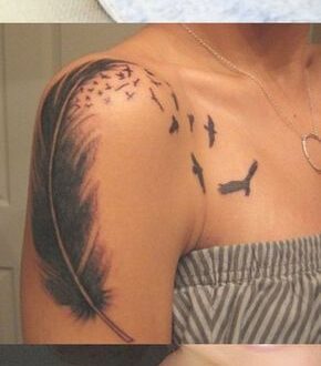Feminine Shoulder Tattoo Ideas for Women with Meaning - Mandala Feather Roman Nu...