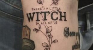 Lettering Witch Tattoo