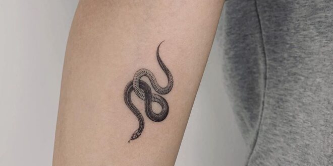 Minimal, Small, Snake Tattoo on Forearm