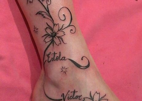 Tatuaje de Flores, Enredaderas, Tobillo - ZonaTattoos.com